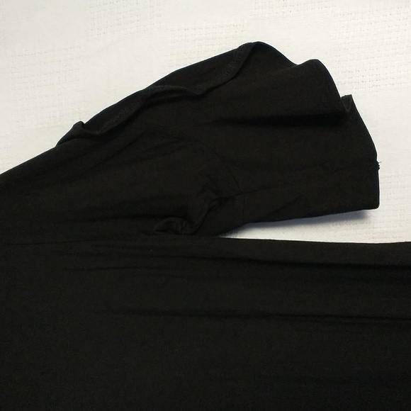 H by Halston Black Flutter Sleeve Women's Dress Blouse Size XSmall Scoop Neck - Picture 3 of 5